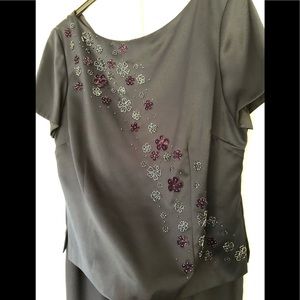 Navy satin evening maxi dress size 16.